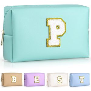 Personalized Makeup Bag, Chenille Letter Pouch Cosmetic Bag W Zipper, Pu🦋